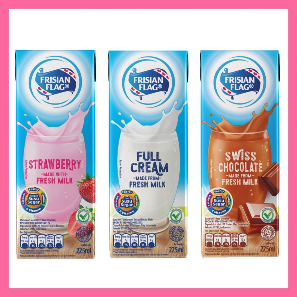 

susu fresh milk frisian flag kotak swiss chocolate stoberi vanila 225ml