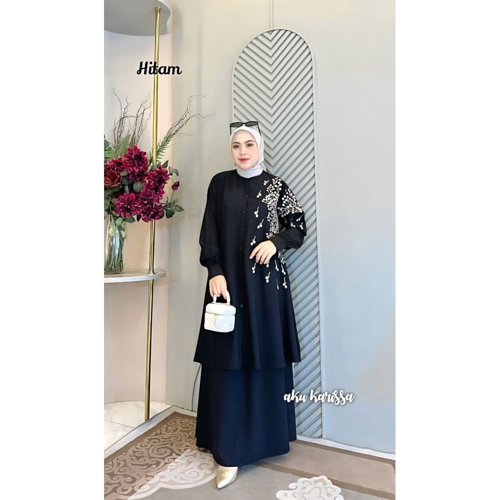 SYAFINAH SET ROK MALAYSIA BORDIR ORI AKU KARISSA GAMIS TERBARU 2025 ORI AKU KARISSA SETROK MALAYSIA 