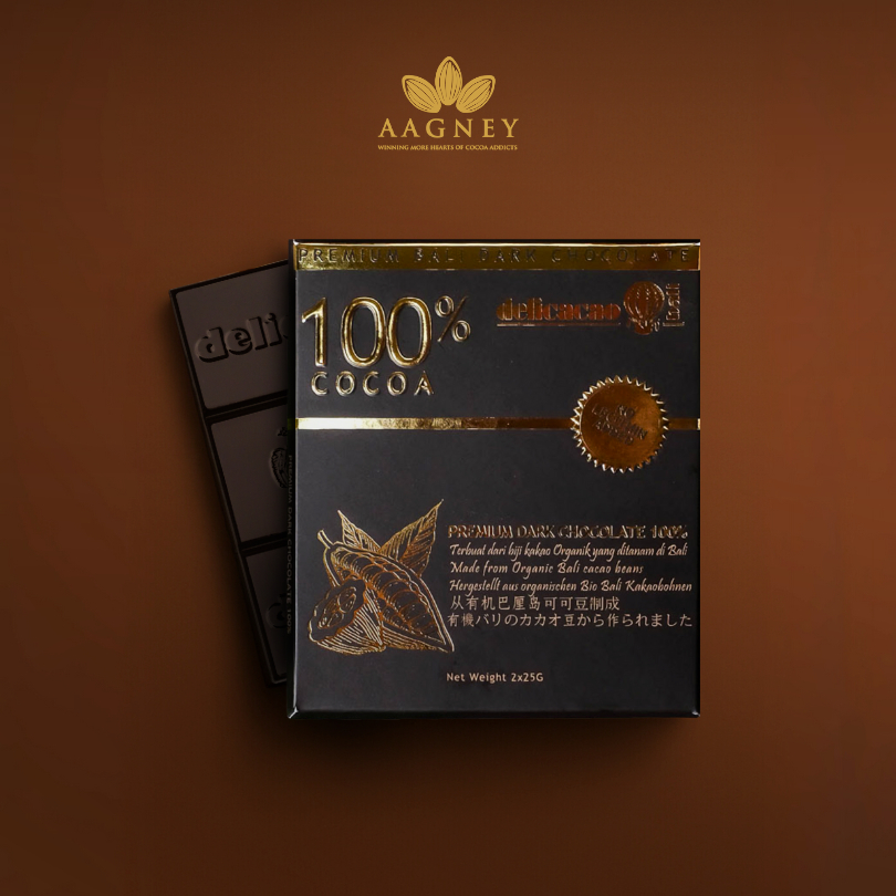 

Delicacao Premium Chocolate Dark 100% Cocoa | Cokelat Bali 50gr - Aagney Cocoa