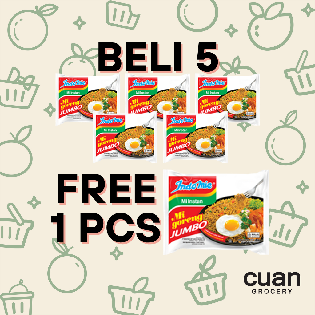 

PROMO!! Indomie Goreng Original JUMBO (Beli 5, Free 1Pcs)
