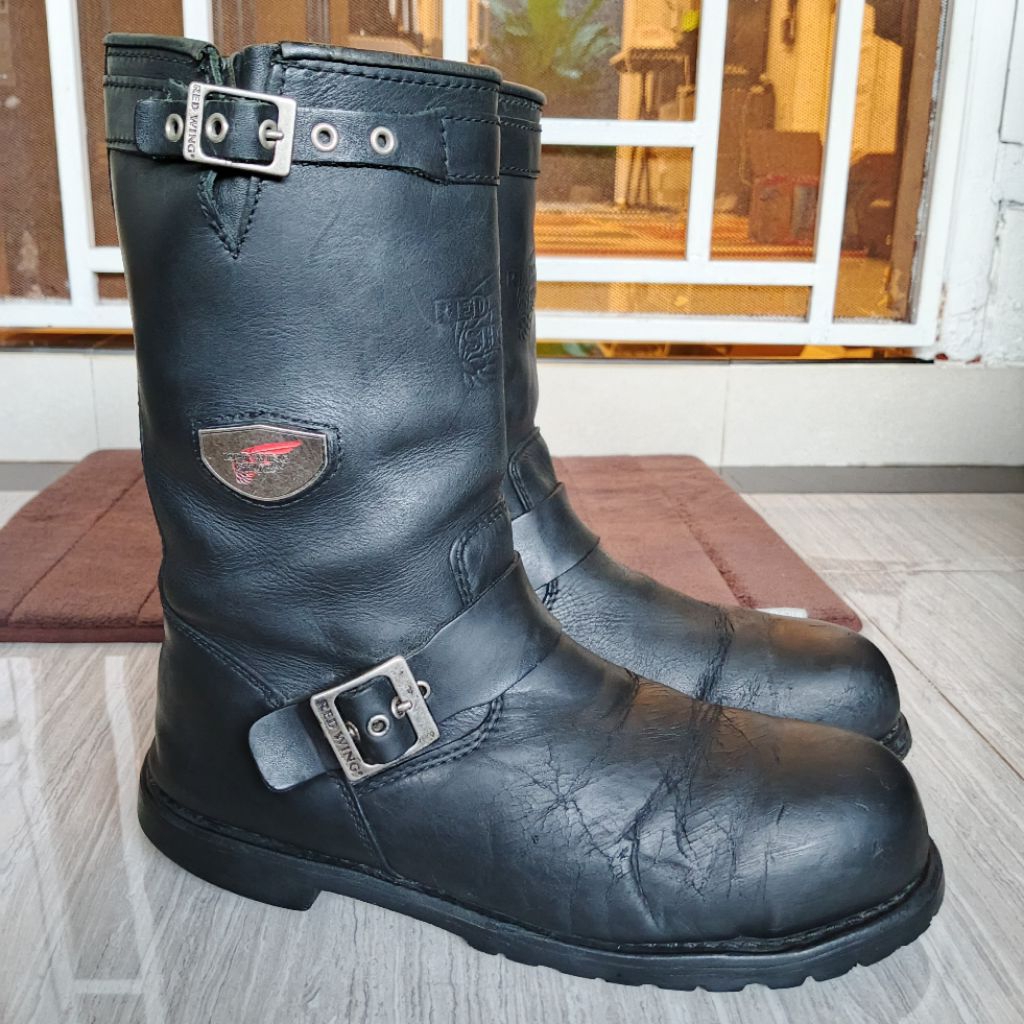 RED WING 988 USA Brand Vintage Engineering High Boots Gesper Buckle Steel Toe Safety Biker Motor Ful