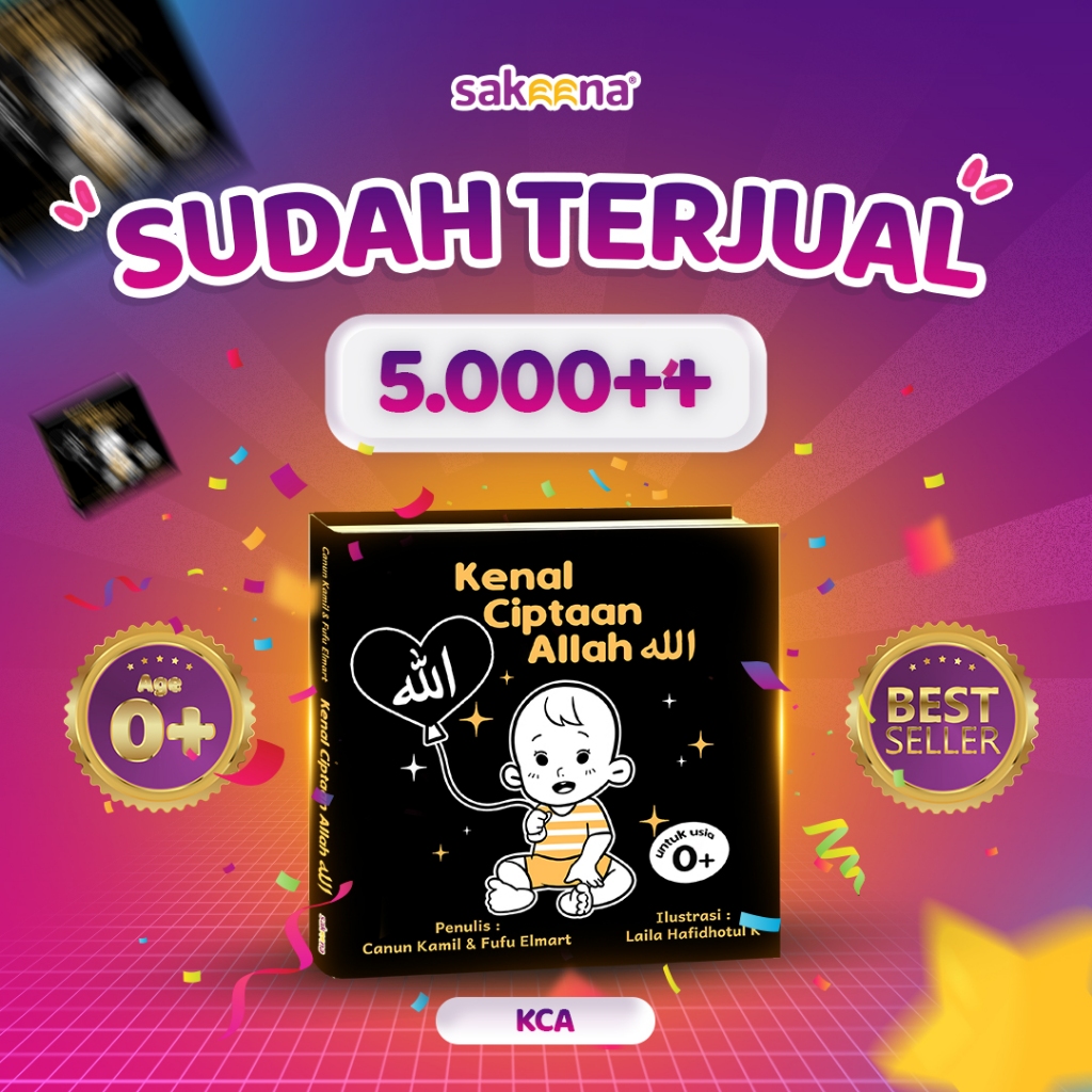 SAKEENA - Buku Bayi | Buku Kenal Ciptaan Allah ( KCA ) - High Contrast Boardbook