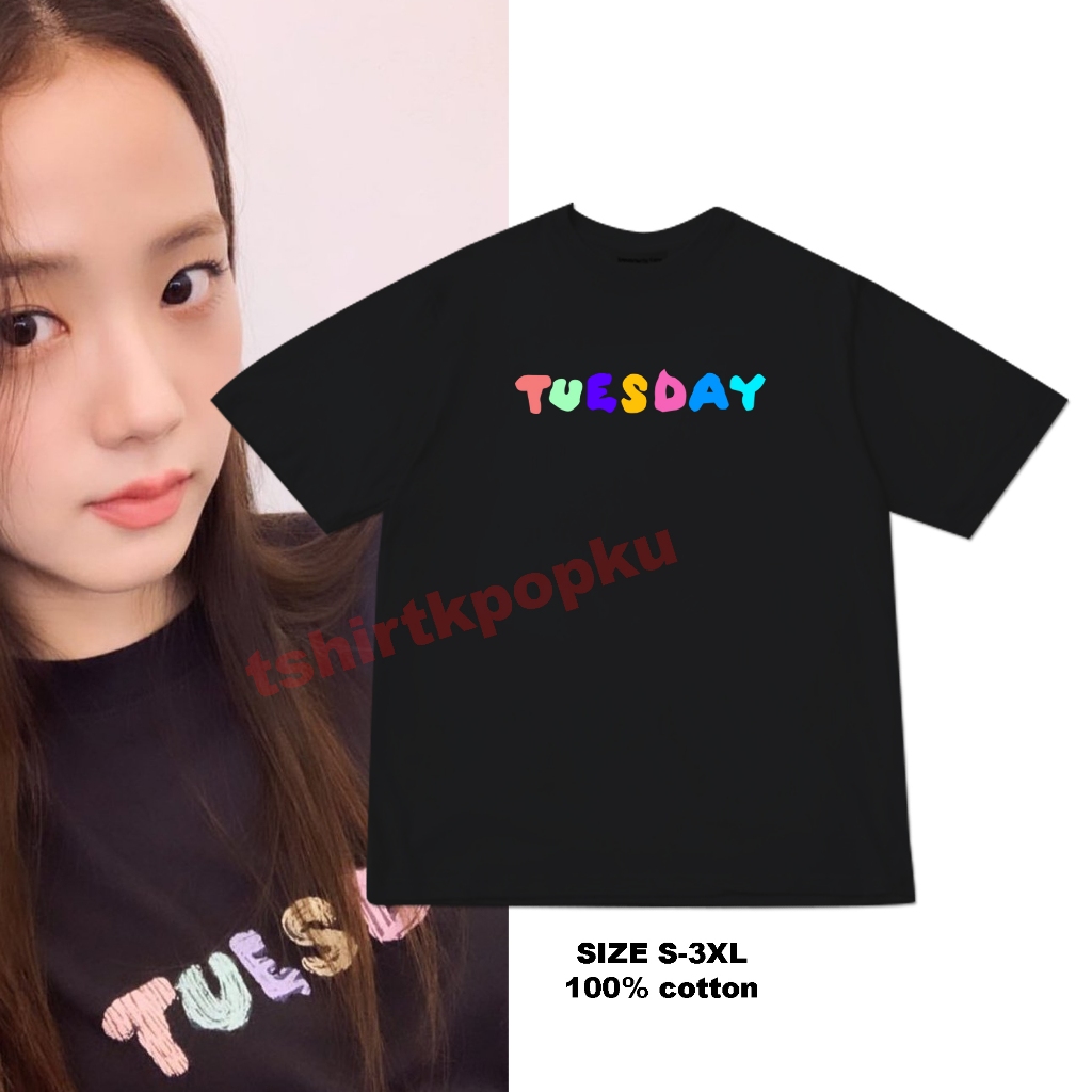( bisa cod ) kaos KPop Korean BLACKPINK jisoo Tuesday rainbow color