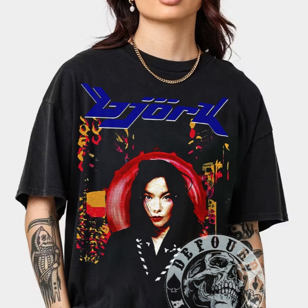 Bjork Rap Tee, Kaos Music Bjork Rap RNB Hip Hop Pria-Wanita, Bjork Oversized Tshirt, Kaos Oversized 