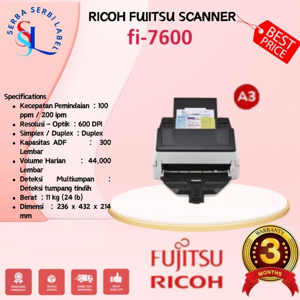 Fujitsu RICOH scanner Fi-7600