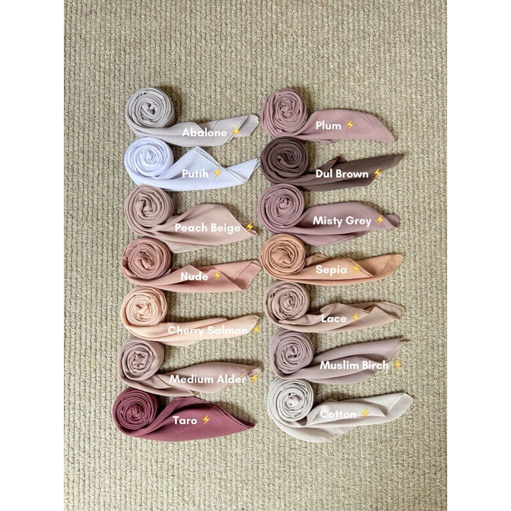 MYBEEKEU - PREMIUM HIJAB SEGI EMPAT BASIC SCRAFT WARNA PEACH BEIGE
