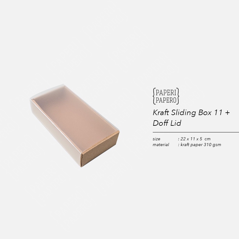 

Kraft Sliding Box (22 x 11 x 5 cm) Tutup Doff Buram - Kotak Laci Geser Slide (5 Pcs)