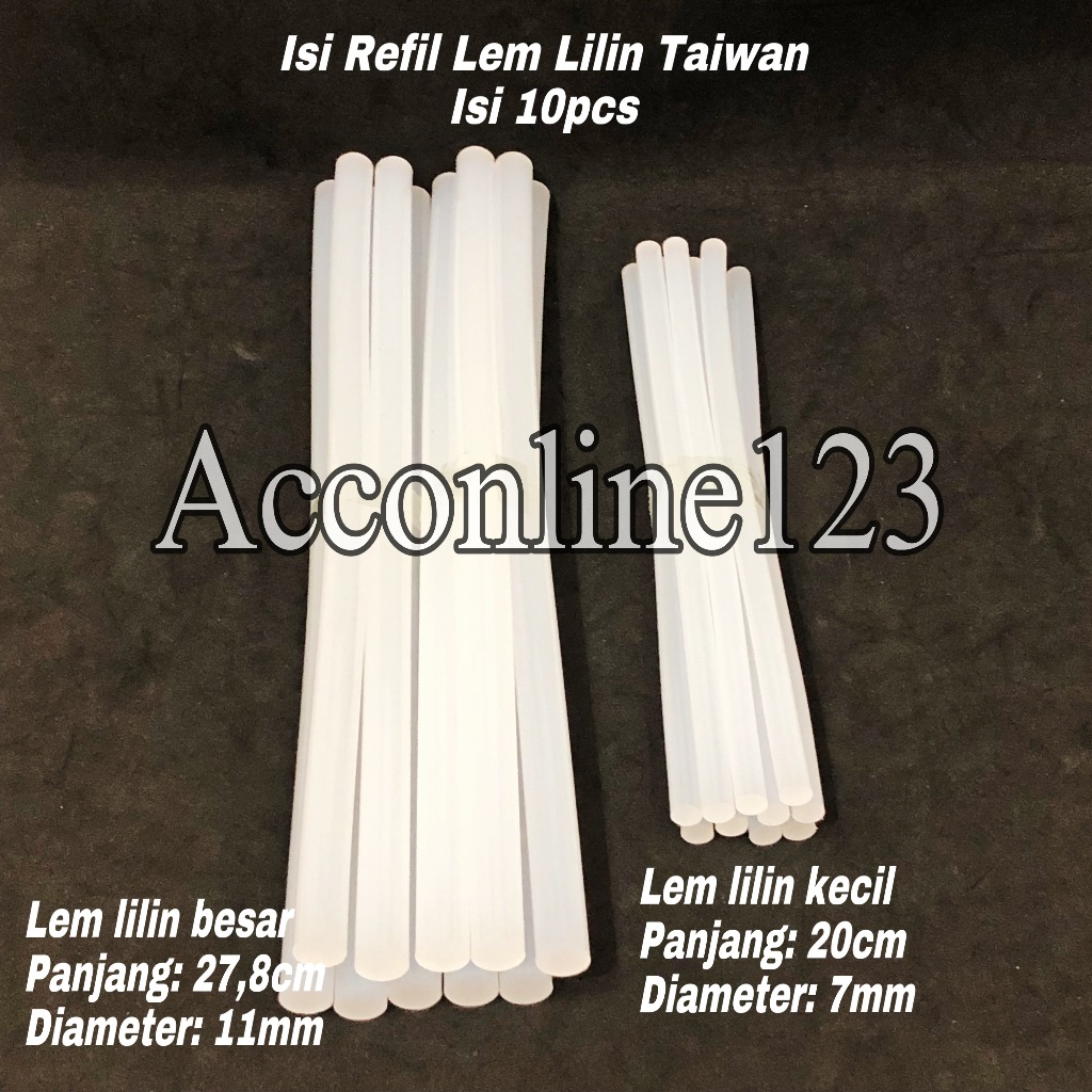 

(10pcs) Isi Refil Lem Tembak Besar dan Kecil Taiwan / Isi Refil Lem Lilin Tembak Taiwan / Glue Gun Refil