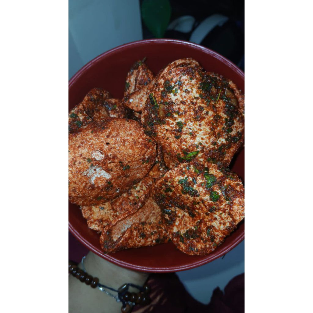 

keripik basreng, basreng koin imjasnack pedas daun jeruk