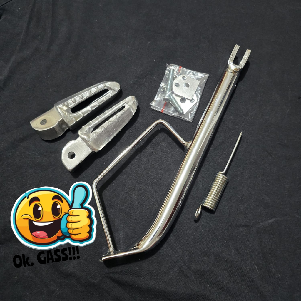 PAKET LENGKAP STANDAR SAMPING RING 17 PLUS STEP BELAKANG PIJAKAN KAKI HONDA BEAT VARIO SCOOPY DAN LA