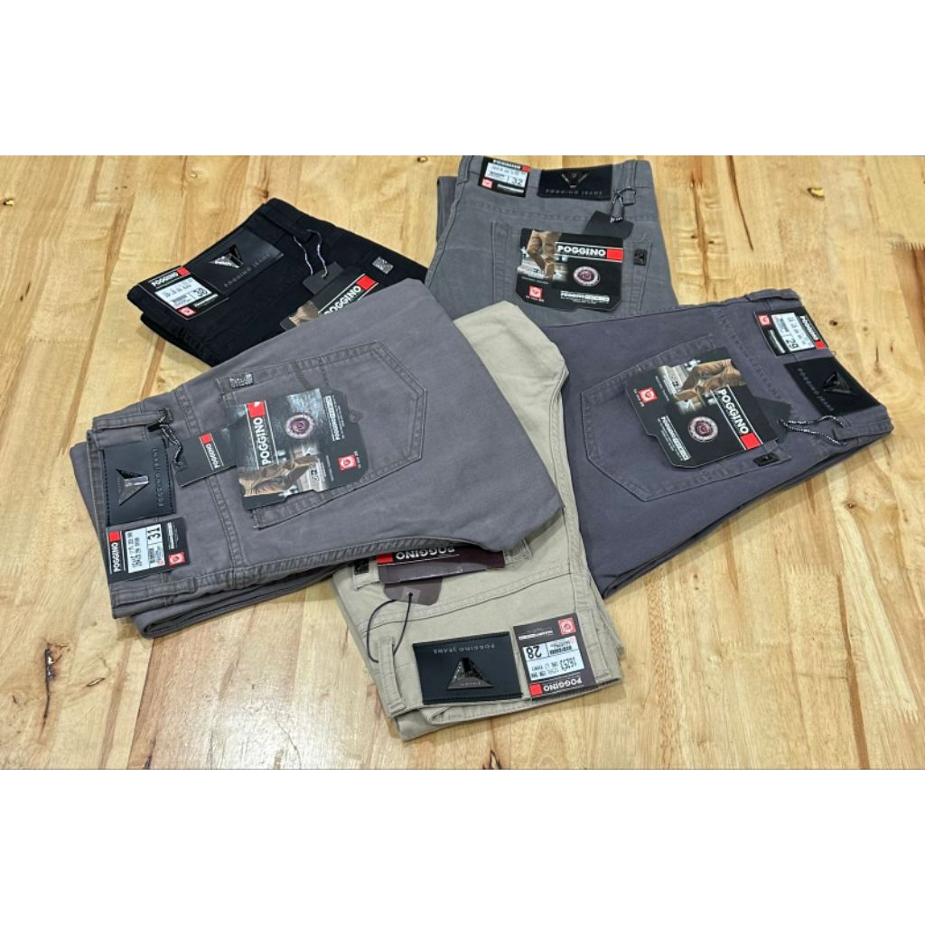Celana Panjang Regular Pria Bahan Kanvas POGGINO