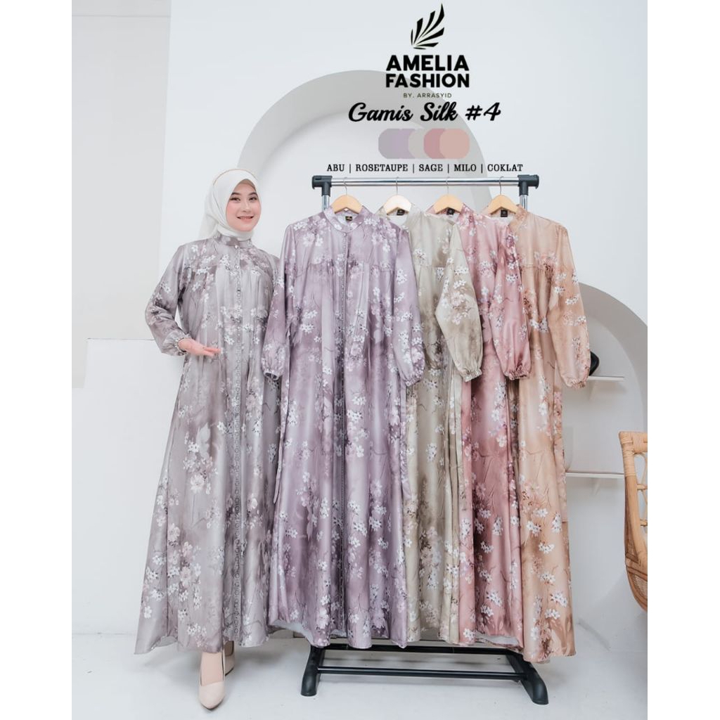 Gamis Silk Armani Ory Amelia/ Gamis Jaguar ORI by Amelia/ Gamis Amelia Fashion Original Terbaru/ Gam