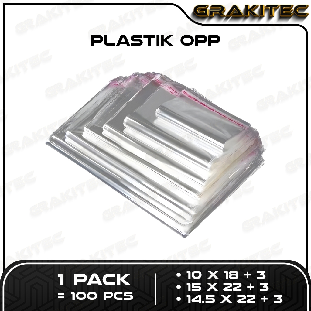 

Plastik OPP Isi 100 Lembar per pack 10x18, 14.5x22, 15x22