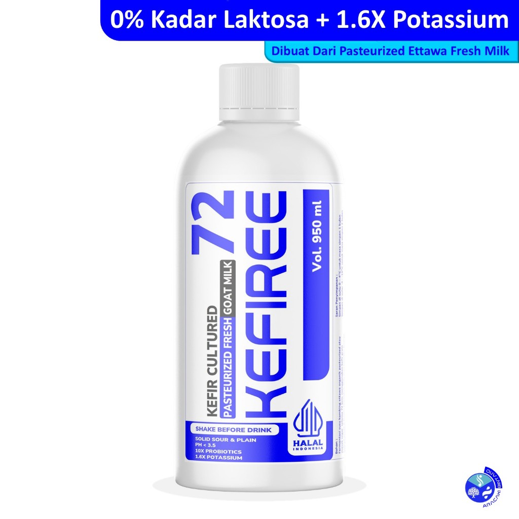 

Kefiree Kefir Susu Kambing Ettawa | Ettawa Pasteurized Milk Fermentasi 72 Jam | 950 ml