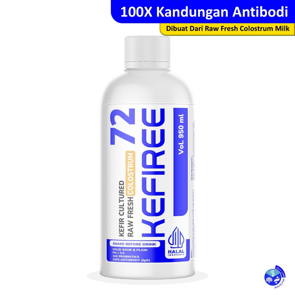 

Kefiree Kefir Kolostrum | Kefir Raw Kolostrum Milk Fermentasi 72 Jam | Probiotik | Original | 950 ml