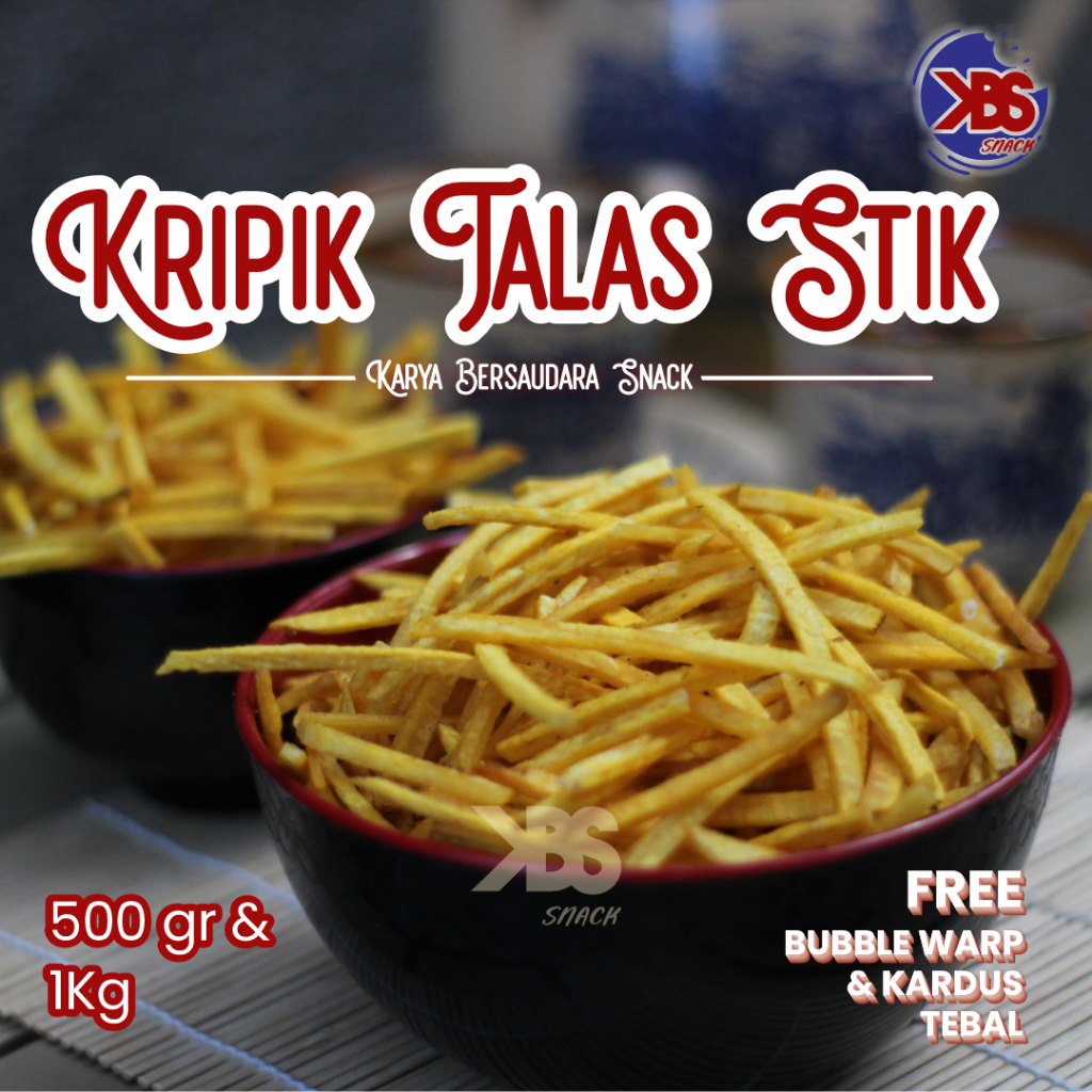 

Stik Kripik Talas Renyah Asin Gurih Premium Enak Snack Ringan Cemilan Khas - KBS