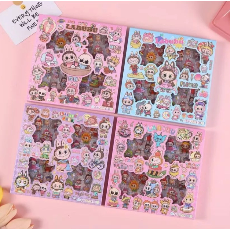 

Stiker Mixue Snow King labubu isi 100 Lembar Stiker Waterproof/Stiker MOMO 100 Lembar