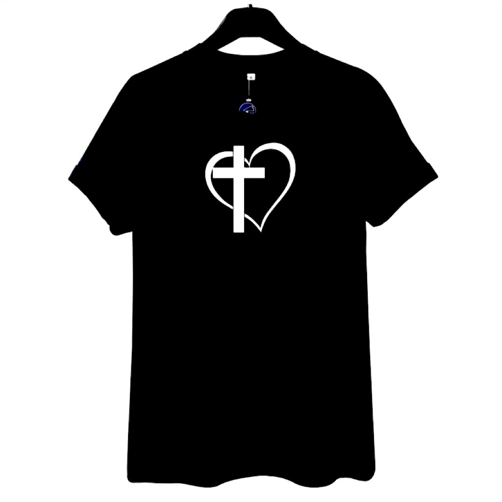 Kaos Rohani Salib Hati Love S-XXXXL Jumbo Big Size & Size Anak 2-10th Kaos Pria Kaos Wanita Kaos Obl