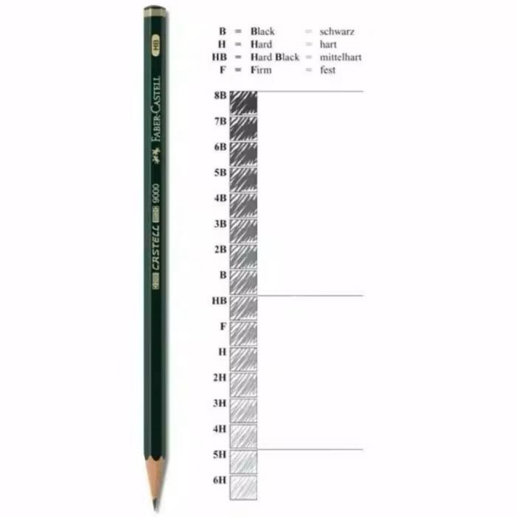 

D3W! Pensil B - 8B / H - 6H Faber Castell Lusinan ( 1 Pack 12 Pcs )