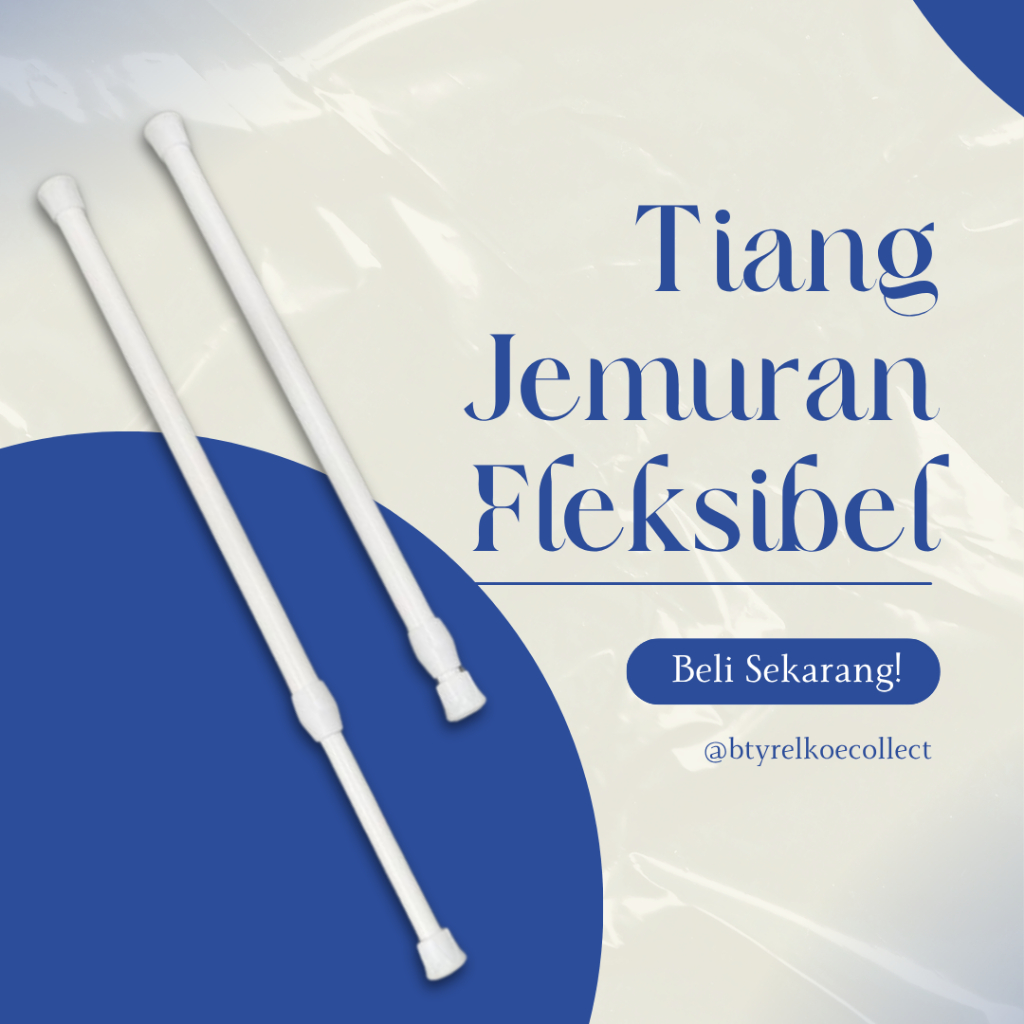 Tiang Gantungan Tirai Kamar Mandi Kolong Dapur Lemari Tanpa Paku Bor