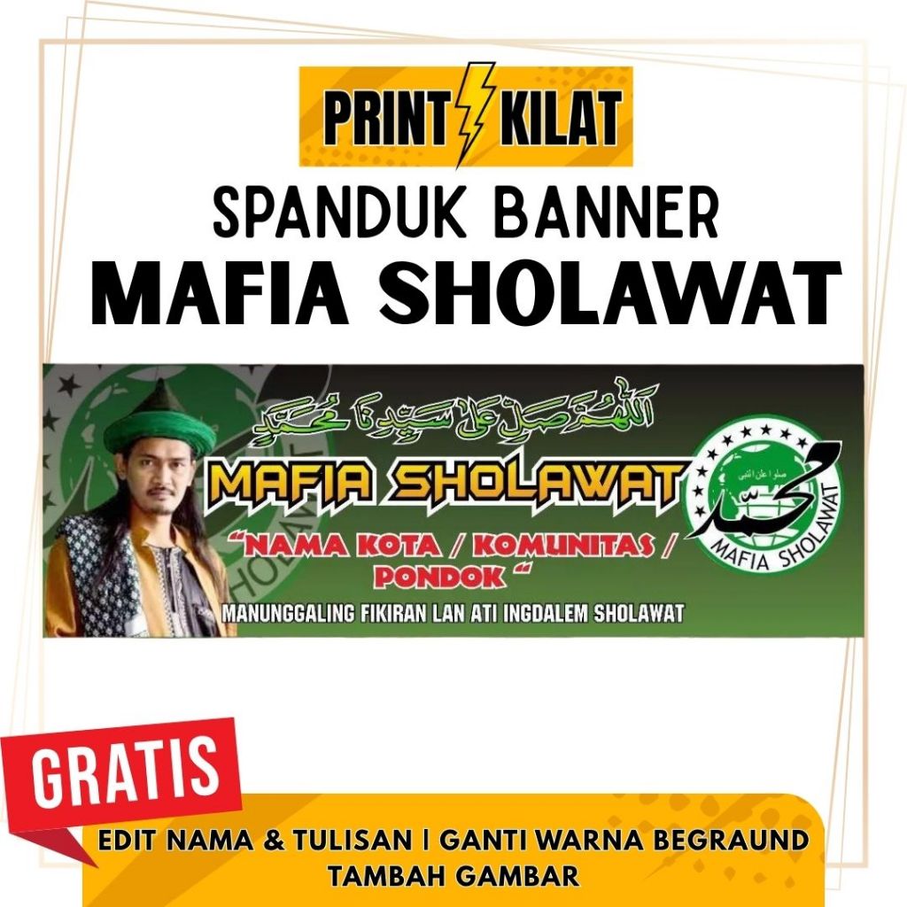 BISA COD | Spanduk Mafia Sholawat | Banner Sholawat