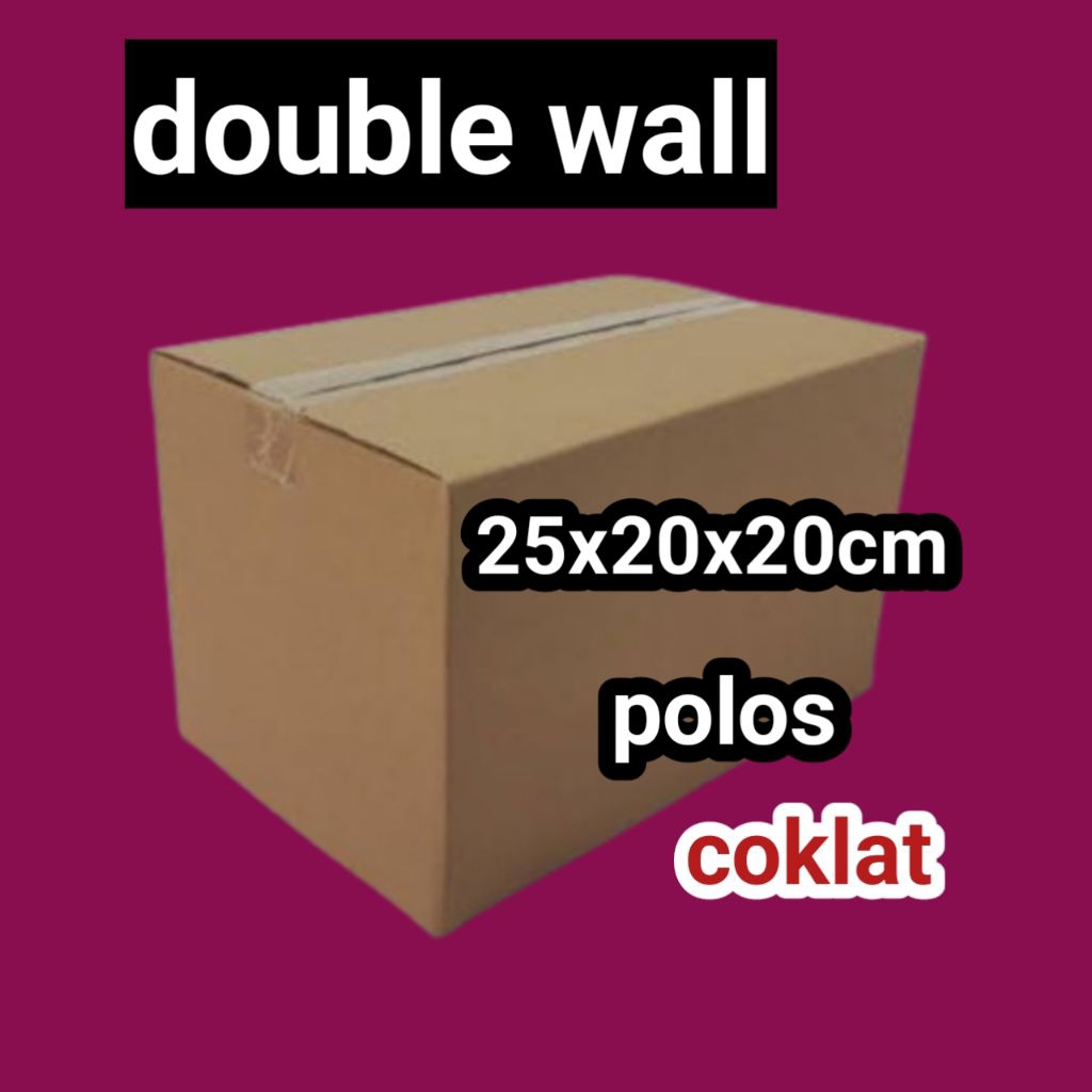 

kardus ukuran 25x20x20cm double wall