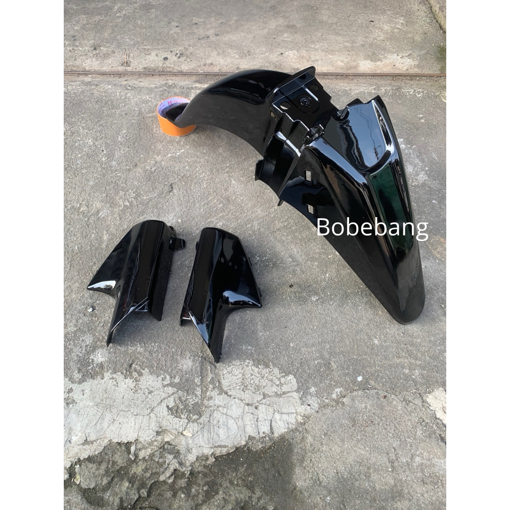 MAMISELER45 - SPAKBOR DEPAN YAMAHA F1ZR FIZR + TUTUP SHOCK WARNA HITAM AKSESORIS MOTOR