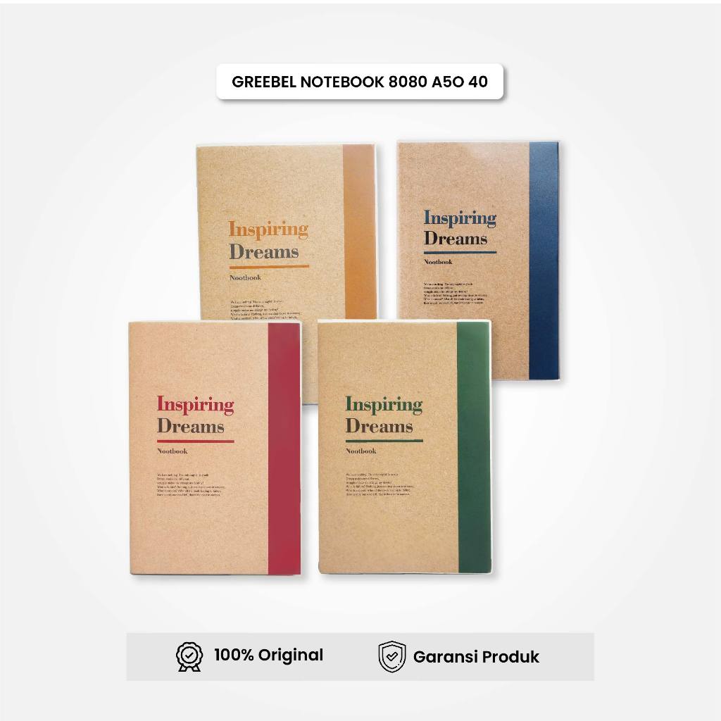

GREEBEL NoteBook A5 Buku Diary Aesthetic / NoteBook 8080 A5O 40 / Buku Note Binder 80 Halaman / Buku Tulis Lucu Pastel /