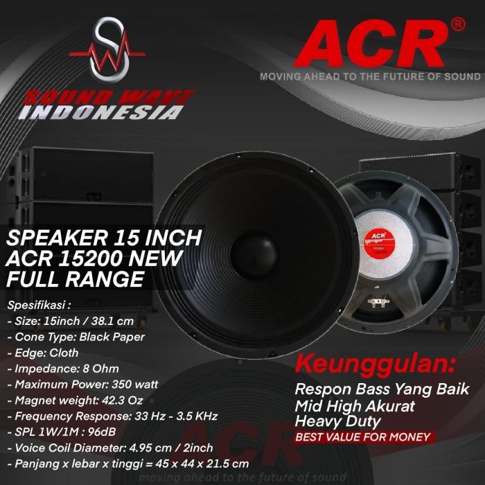 SPEAKER 15 INCH ACR 15200 NEW FULL RANGE