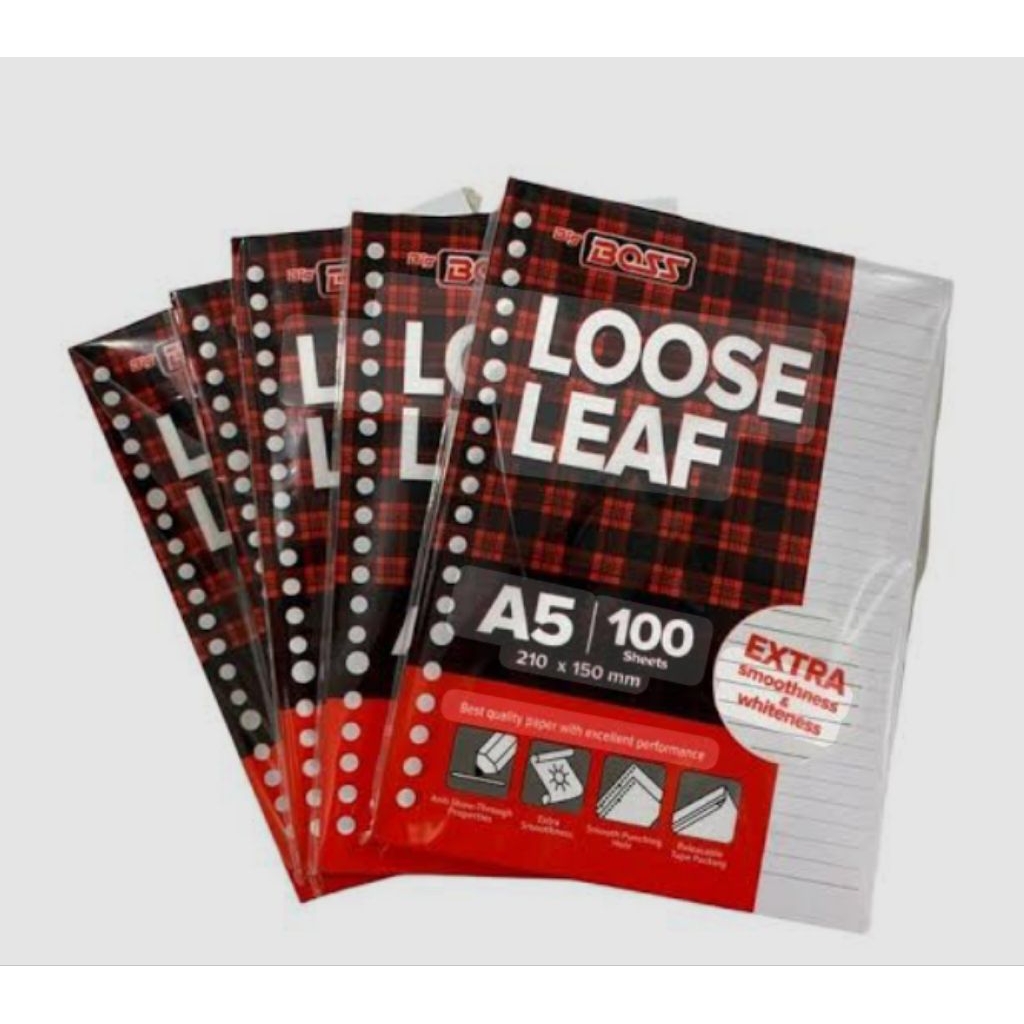

Big Boss Loose Leaf A5 Bergaris 100 Lembar Kertas Binder