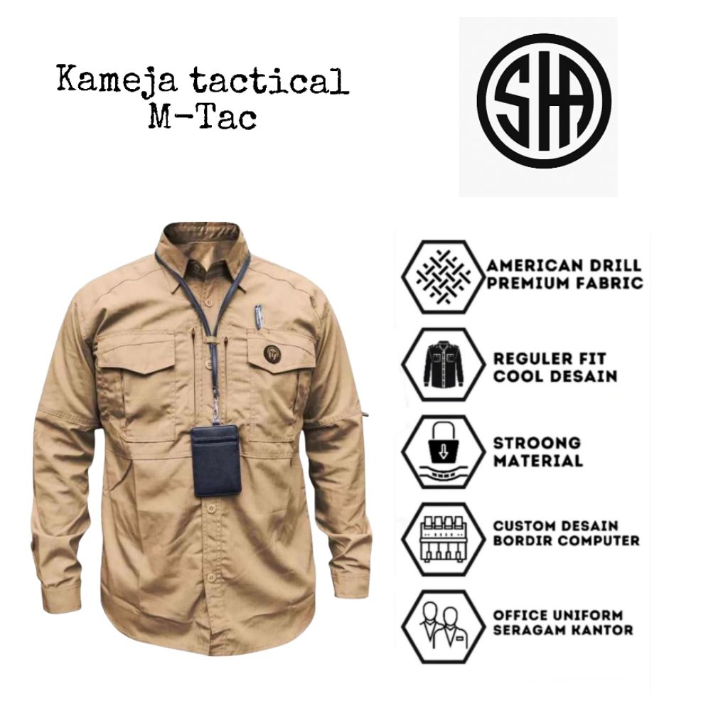 Kemeja tactical american drill lengan panjang PDH outdoor kualitas premium