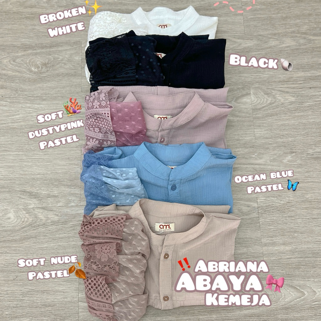 Kemeja panjang pendek Abaya premium brokat Allsize (Abriana Abaya kemeja )