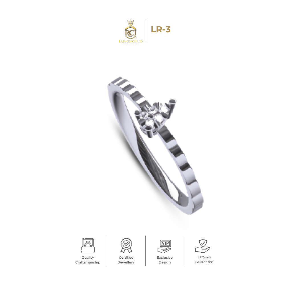 Raja Cincin Indonesia - Ladies Ring Natural Diamond 18K LR3 Cincin Berlian Bersertifikat