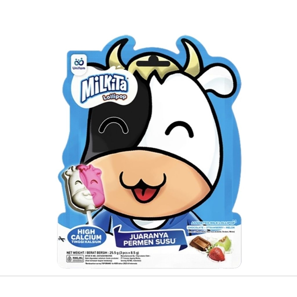 

Milkita Permen Susu Lolipop Biru Assorted 3 x 8.5 g