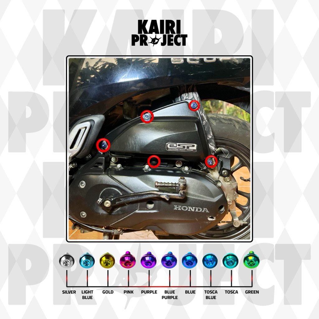 Baut Titanium set cover filter beat,scoopy Deluxe