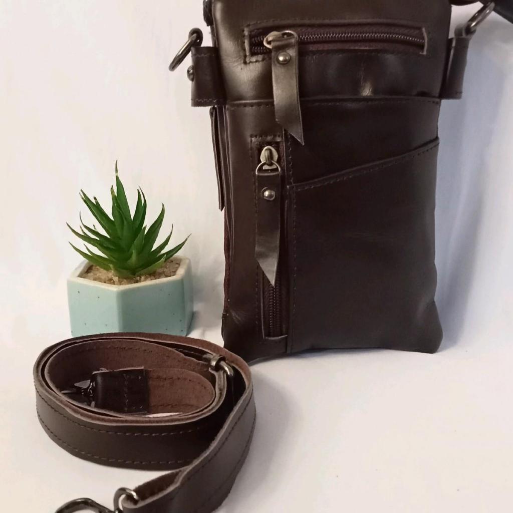 TAS HP DOMPET KULIT ASLI SELEMPANG MINI