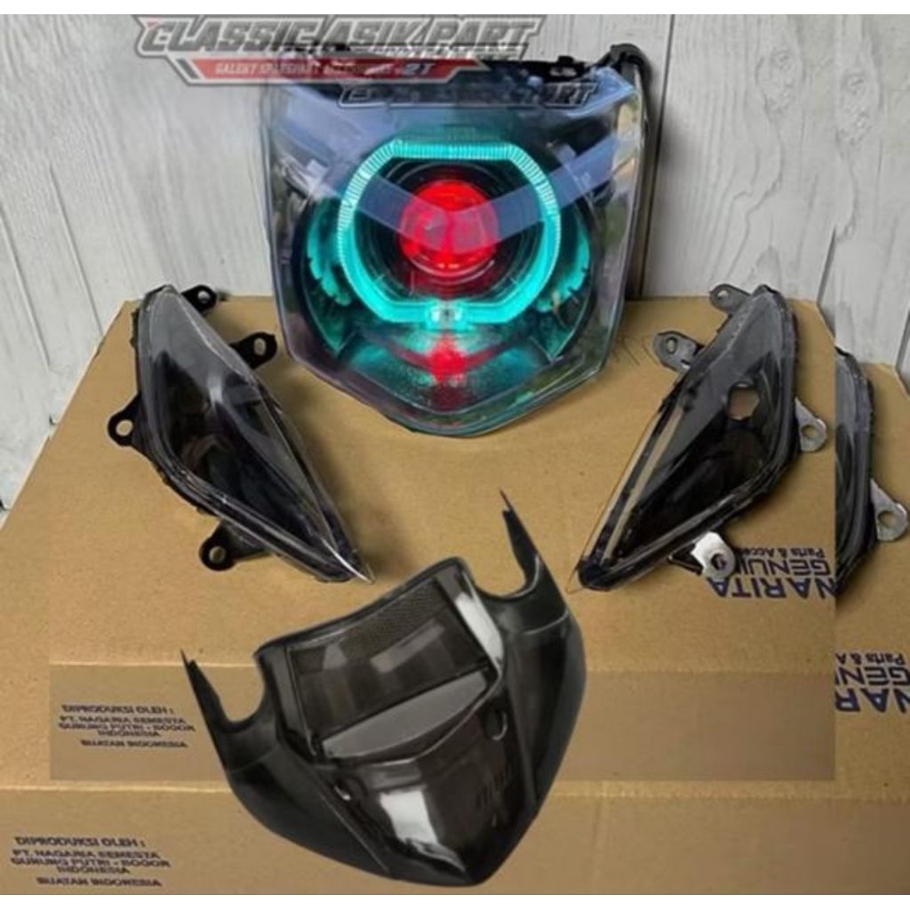 Lampu Depan Biled Beat Karbu Set Sen Set Mika Stop Smoke Kualitas Terbaik