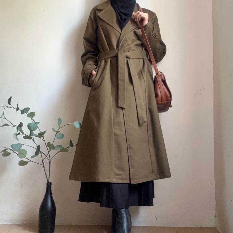 KODE H68D Good Looking  Naura Midi Blazer Dress Katun SemiWol