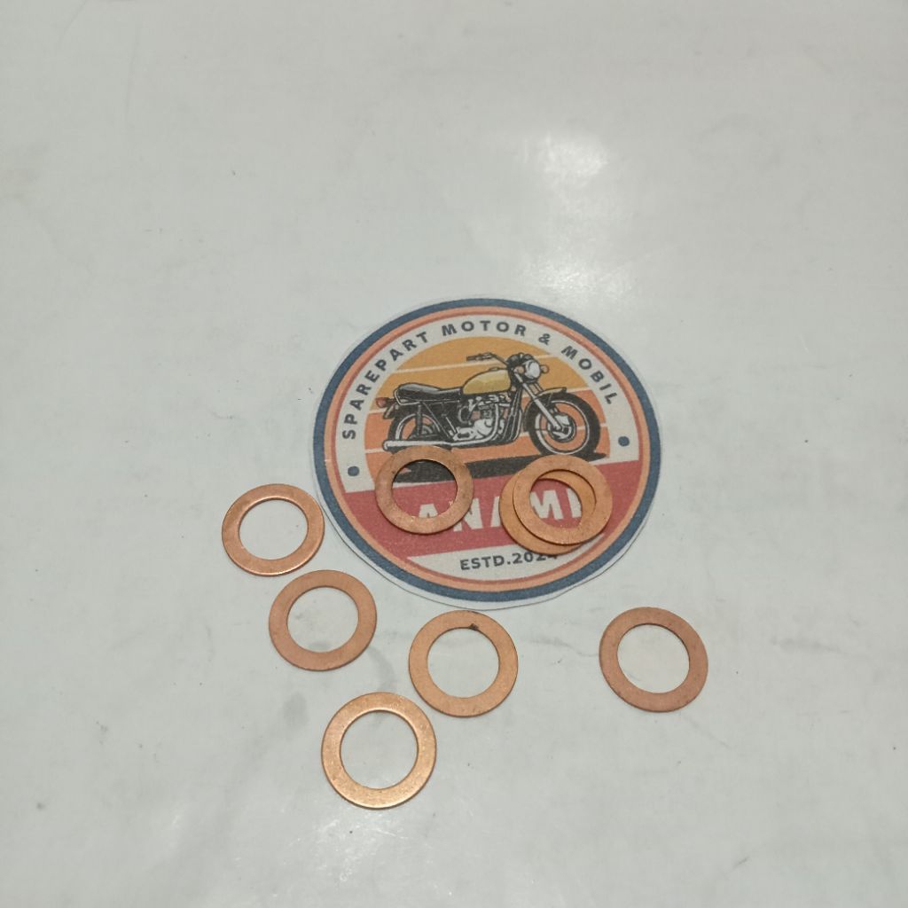 Ring Plat Tembaga Ring Khusus Lapis tembaga Tipis Motor dll Universal diameter Lubang 9mm ( 2 PCS))