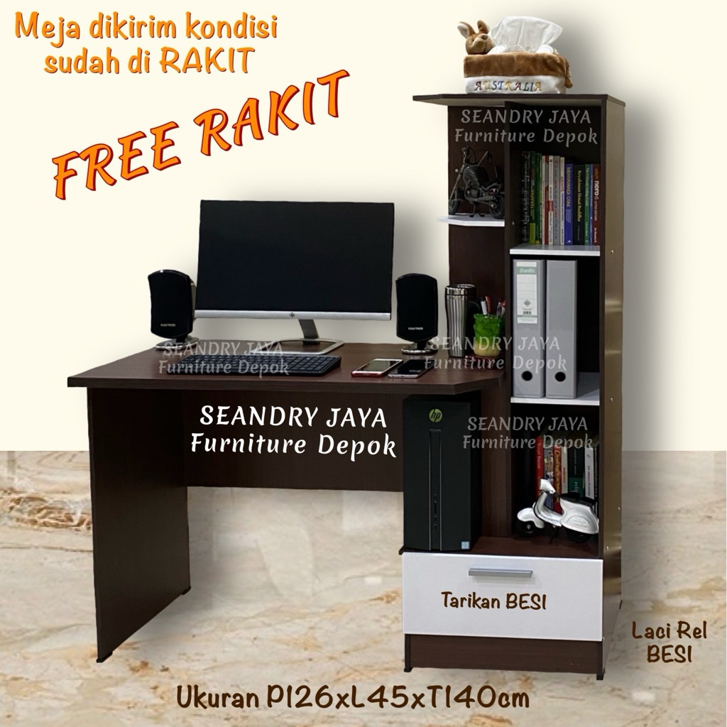 Meja belajar rak buku minimalis/kekinian/remaja