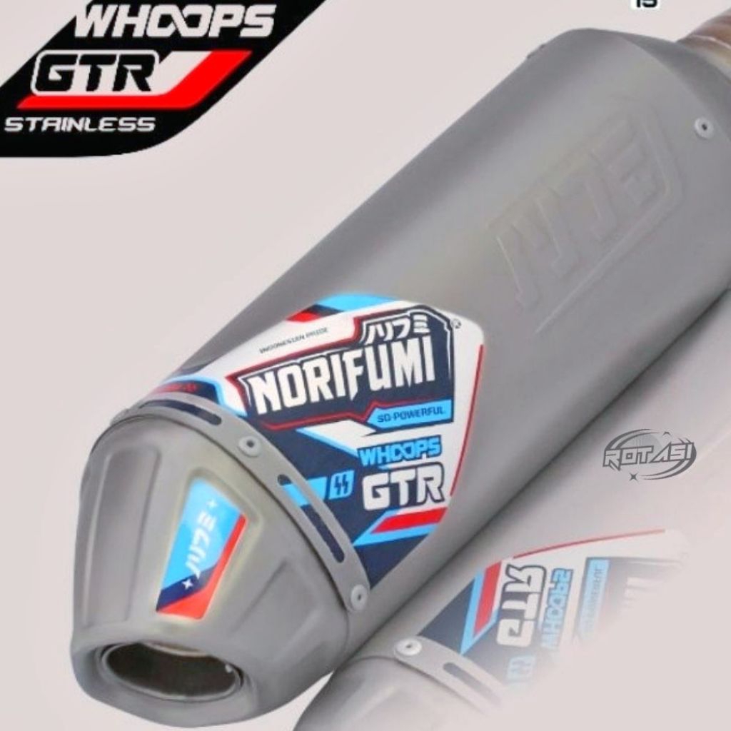 Knalpot Norifumi GTR WHOOPS Full Stainless Standard Bore Up PNP KLX 140 150/CRF 150L/DTRACKER/WR155/