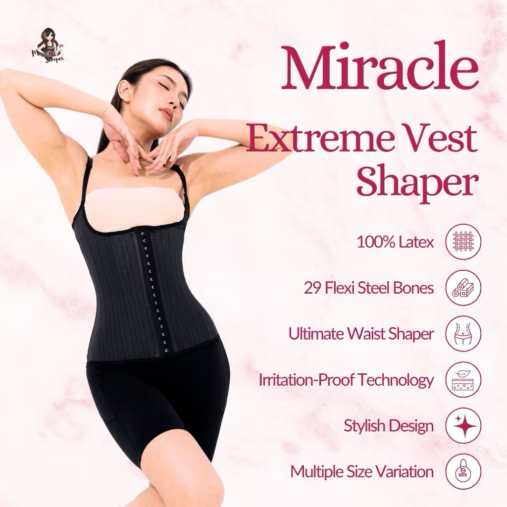 Preloved Miracle Shaper | Extreme Vest Body Shaper Slimming Corset + Strap / Korset Pelangsing Wanit