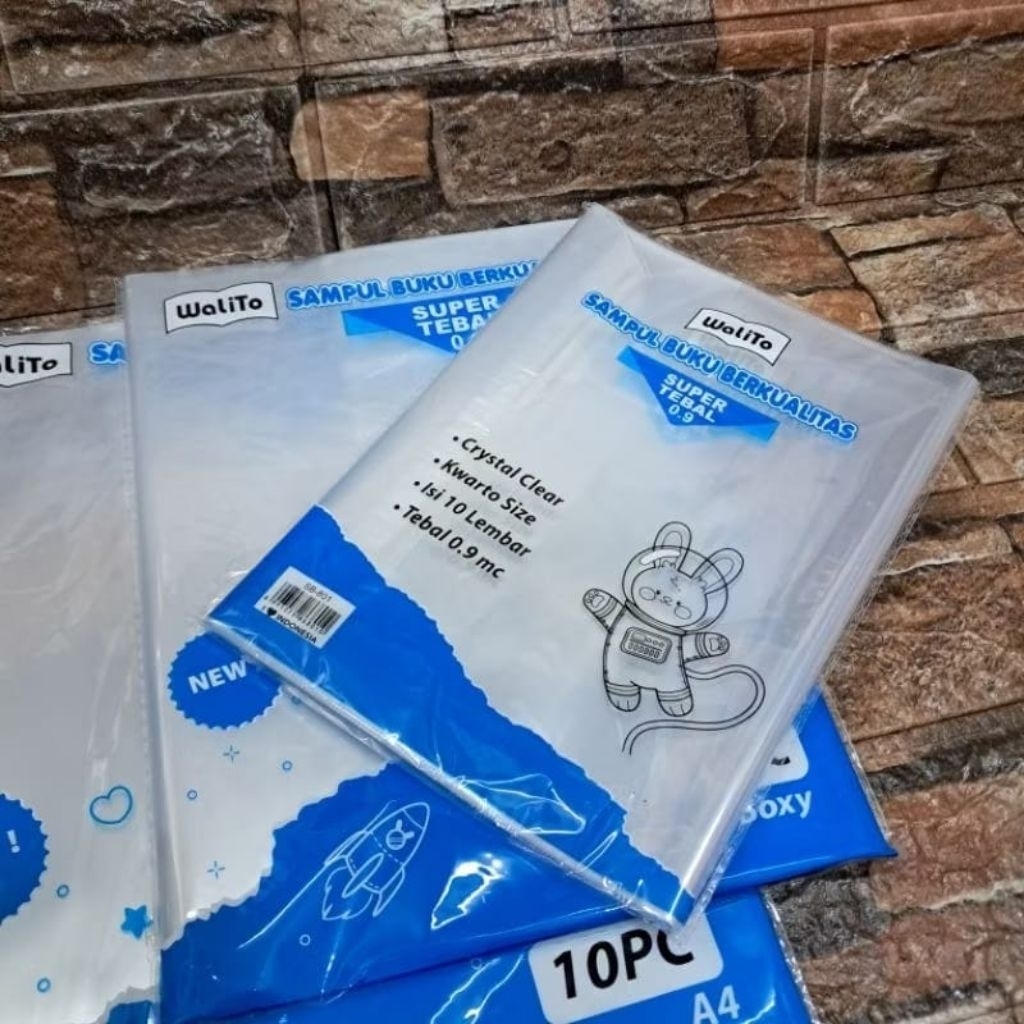 

( 10 LEMBAR) NEW SAMPUL BUKU TULIS WALITO PLASTIK SUPER TEBAL 0.9mc