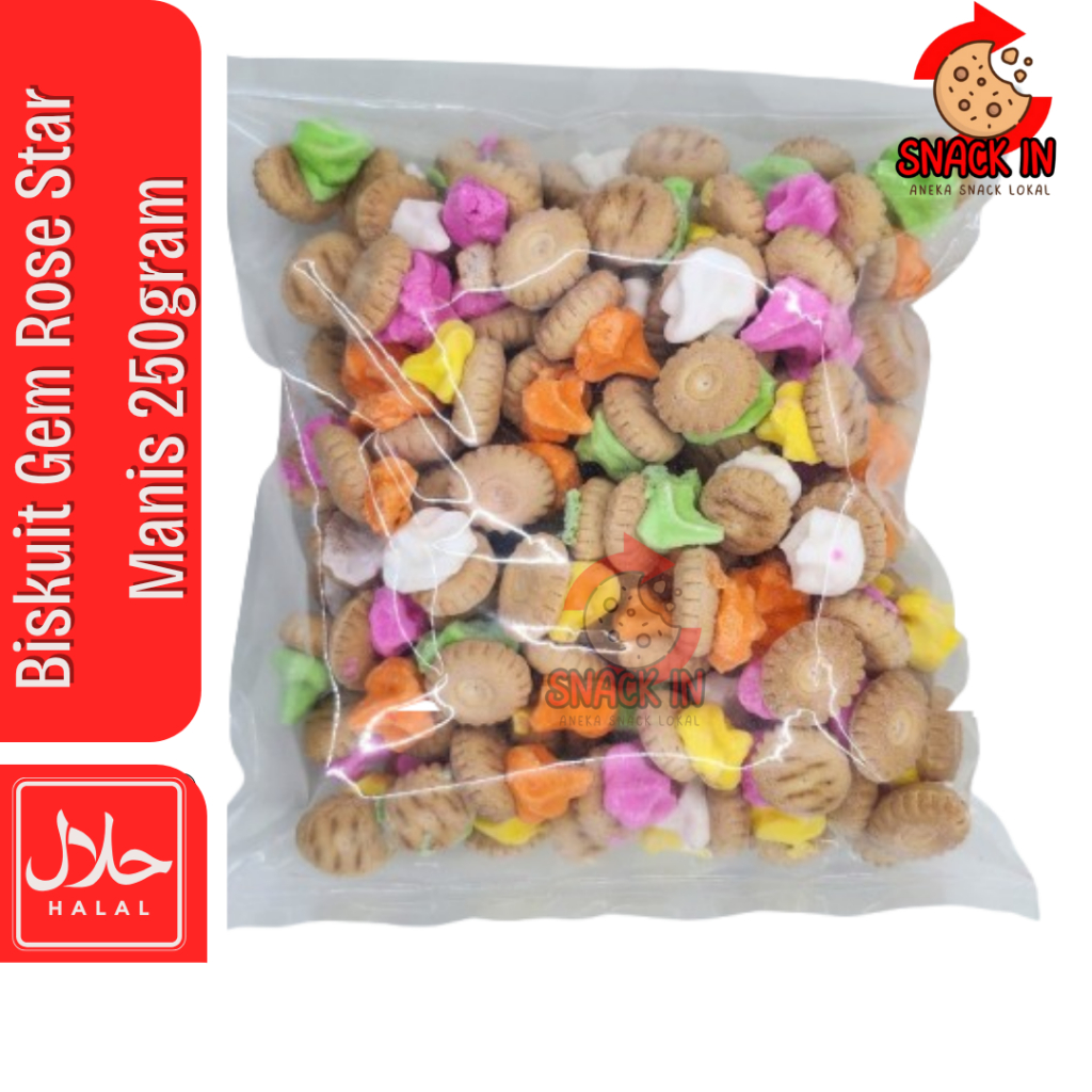 

Biskuit Gem Rose Star Manis 250gram Snack Jadul