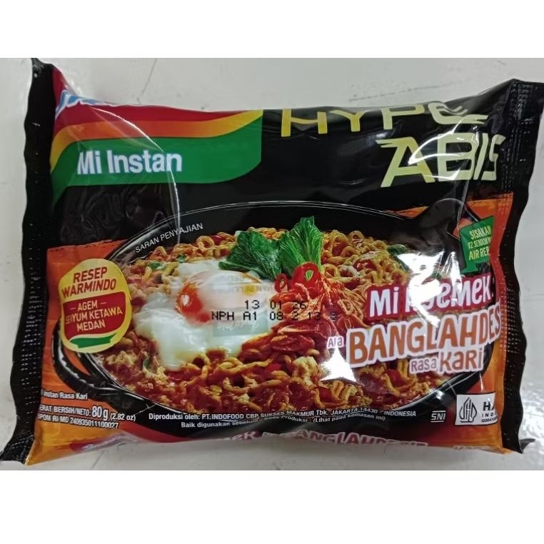 

Indomie HYPE ABIS Mi Nyemek ala banglahdes rasa kari 80gr