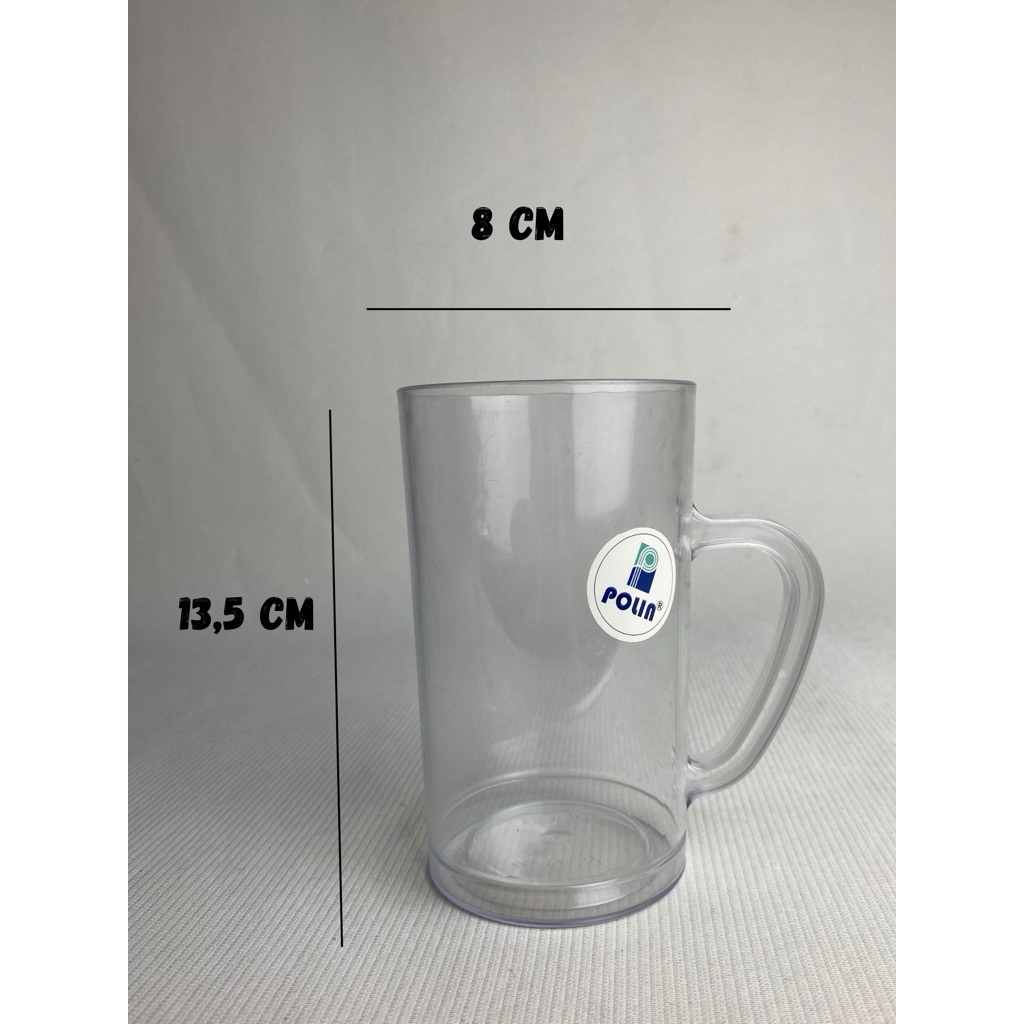 Cangkir Plastik Polin ( 6 pcs / Setengah Lusin ).Gelas Plastik Mika Bening ( GL-122 )Gelas Plastik B