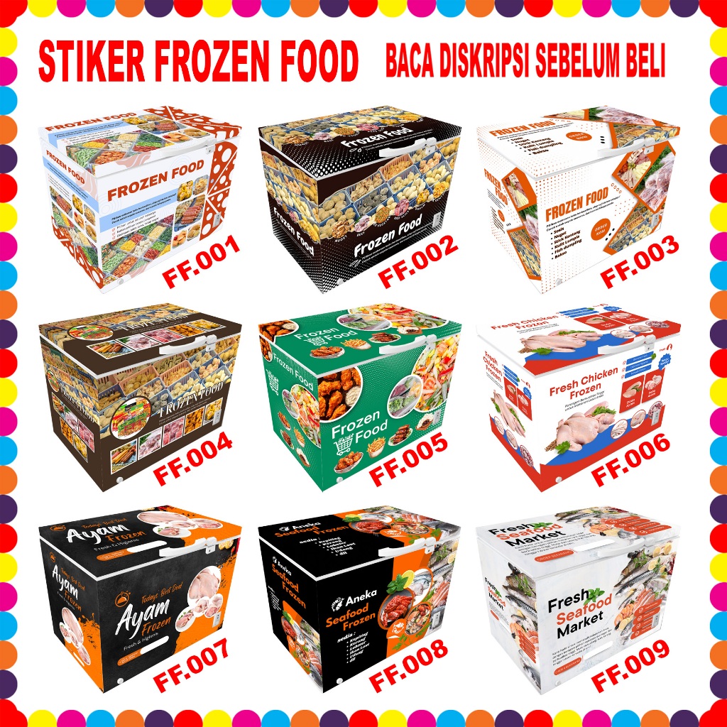 STIKER FREEZER 300Lt MOTIF FROZEN FOOD