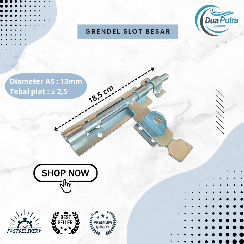Grendel Slot Samping Besar | Aksessoris Pintu Besi Dll