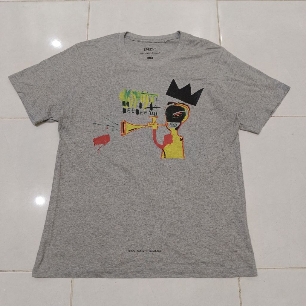 Kaos Uniqlo SPRZ x Jean Michel Basquiat JMB music abu size L original