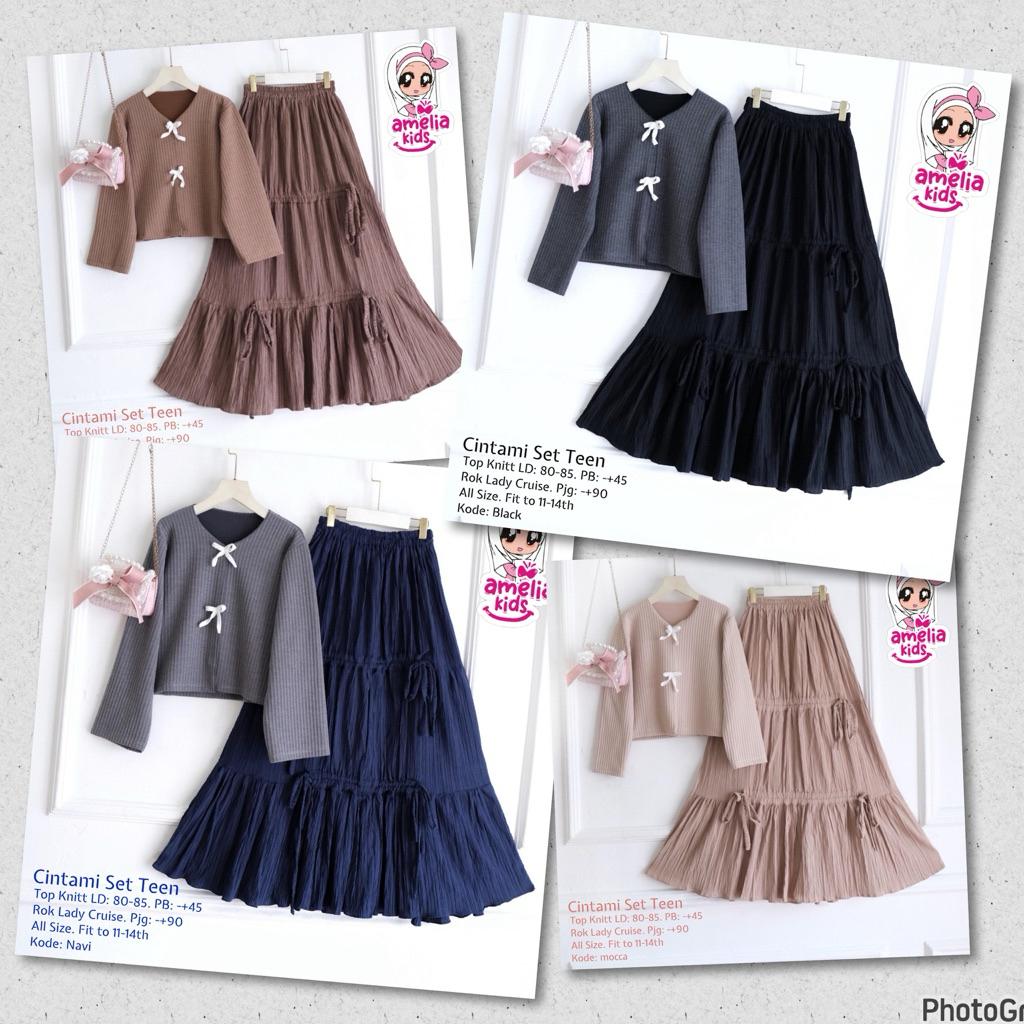Cintamani set teen by amelia kids | Setelan rok anak remaja umur 11-14 tahun | oneset remaja perempu